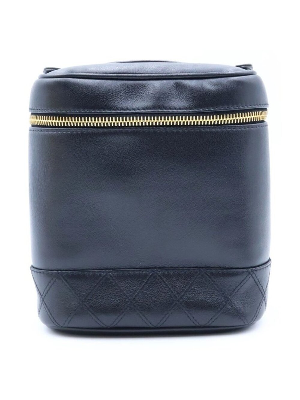 Chanel Vanity Bag Handbag Case Black Lambskin Gold